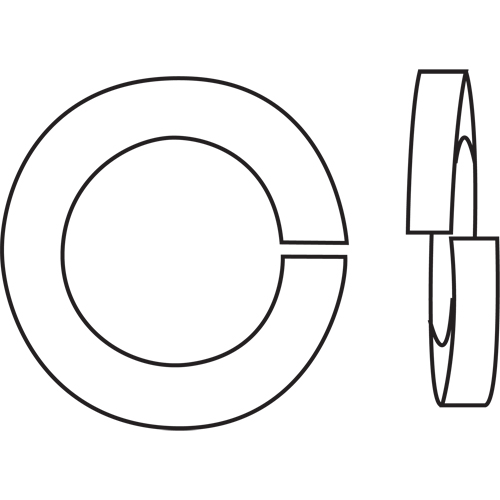 Split Lock Washer, 1/2", Yellow Zinc Cantin et fils