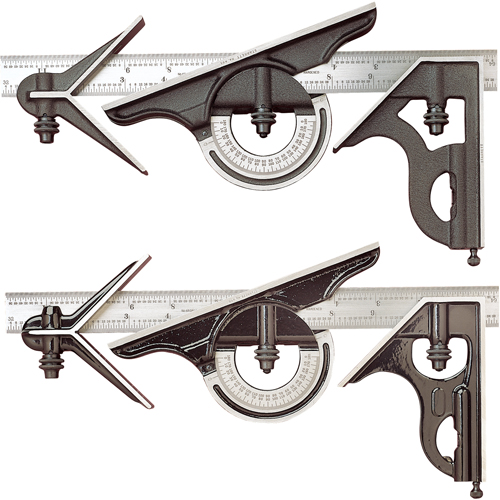 No. 434 Series Combination Square Set, 4 pcs., Steel, Satin Cantin et fils
