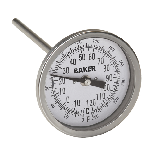 Bi-Metal Thermometers, Contact, Analogue, 0-250°F (-20-120°C) Cantin et fils