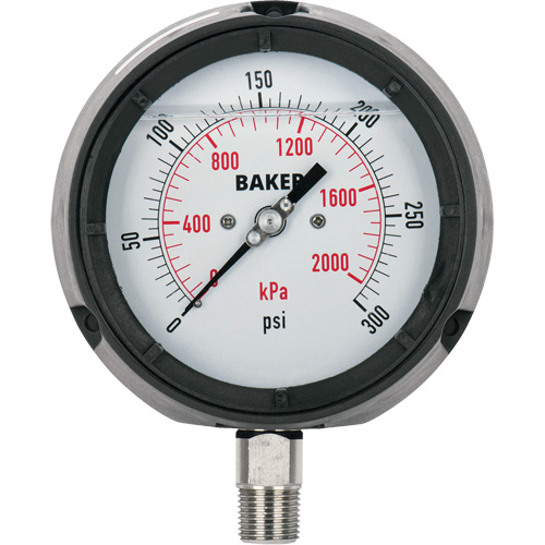 Pressure Gauge, 4-1/2" , 0-5000 psi/0-35,000 kPa, Bottom Mount, Liquid Filled Analogue Cantin et fils
