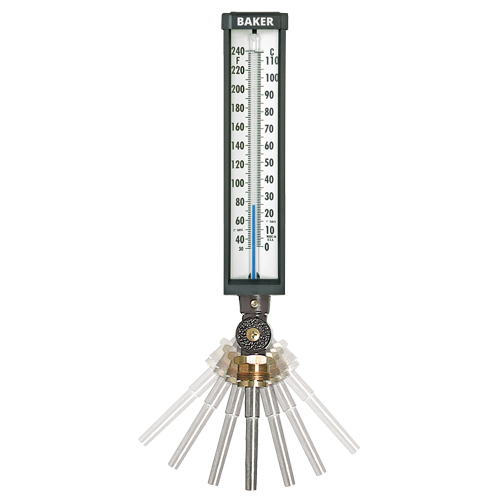 Variable Angle Industrial Thermometers, Contact, Analogue, 30-300 °F (0-149 °C) Cantin et fils