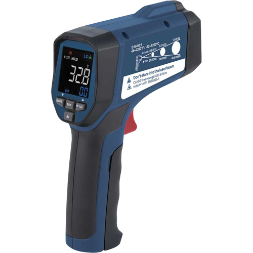 Thermom&egrave;tre &agrave; infrarouge avec certificat de calibration, -26°- 2282° F (-32° - 1250° C), 50:1, &eacute;missivit&eacute; Ajustable Cantin et fils