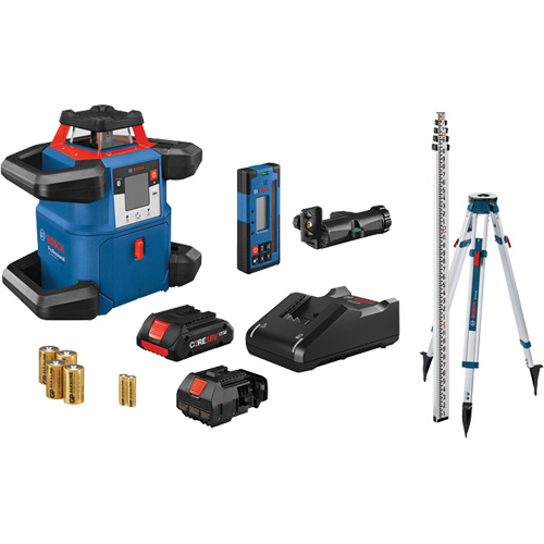 Ensemble laser rotatif horizontal auto-nivelant connect&eacute; Revolve4000, 4000' (1219,2 m), 635 N.m Cantin et fils