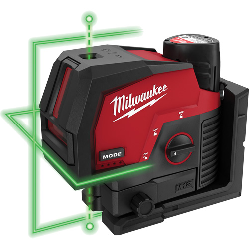 Ensemble de laser vert &agrave; lignes crois&eacute;es et points d'aplomb M12 Cantin et fils