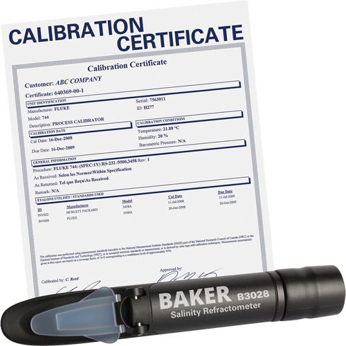 Refractometer with ISO Certificate, Analogue (Sight Glass), Salinity Cantin et fils