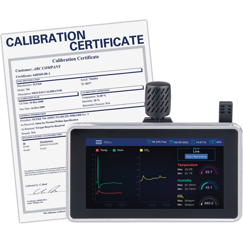 Analyseur de la qualit&eacute; de l'air avec support mural/de bureau et certificat de calibration Cantin et fils