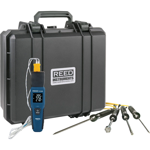 Thermom&egrave;tre &agrave; thermocouple de s&eacute;rie intelligente R1640 avec sondes de type K, Contact, Num&eacute;rique, 32-122°F (0-50°C) Cantin et fils