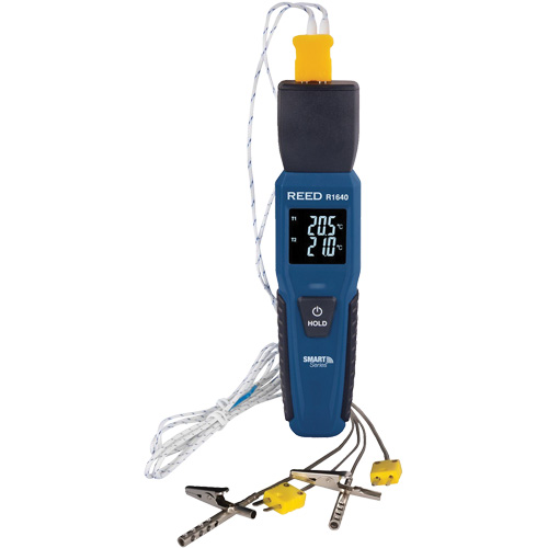 Thermom&egrave;tre &agrave; thermocouple de s&eacute;rie intelligente R1640 avec sondes pour fourneau/cong&eacute;lateur, Contact, Num&eacute;rique, 32-122°F (0-50°C) Cantin et fils