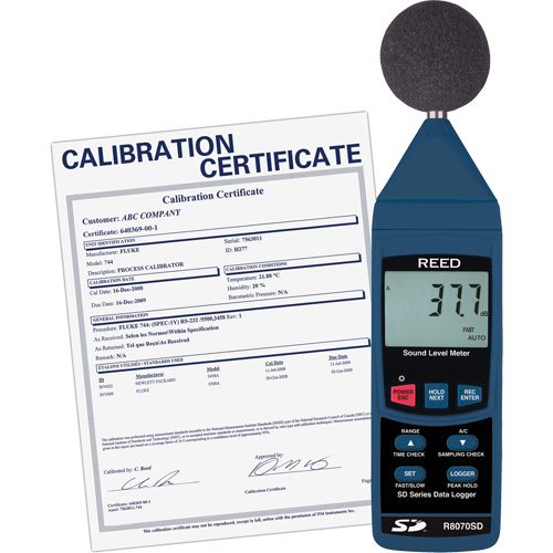 Ensemble sonom&egrave;tre &agrave; enregistrement de donn&eacute;es avec certificat de calibration Cantin et fils
