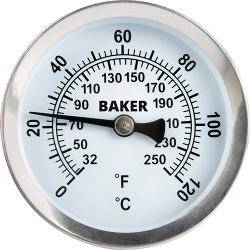 Thermom&egrave;tre de surface tuyau, Sans contact, Analogique, 32-250°F (0-120°C) Cantin et fils