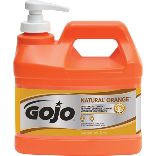 Natural Orange Hand Cleaner, Cream, 1.89 L, Pump Bottle, Citrus/Orange Cantin et fils