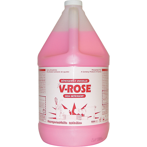 D&eacute;tergent liquide pour vaisselle V-Rose, Liquide, 4 L, Fraîcheur Cantin et fils