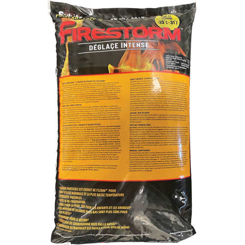 Firestorm Intense Ice Melters, Bag, 44 lbs. (20 kg), -35°C (-31°F) Melting Point Cantin et fils