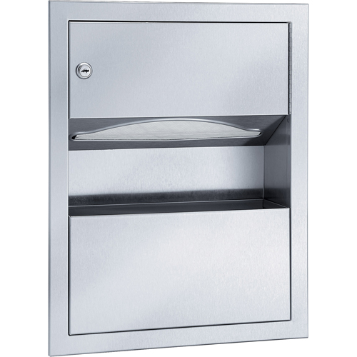 Combination Towel Dispenser with Waste Receptacle, Manual, 14" W x 4" D x 28" H Cantin et fils