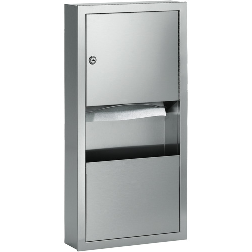Combinaisons distributeurs d'essuie-mains & poubelle, Manuel, 14" la x 4" p x 28" h Cantin et fils