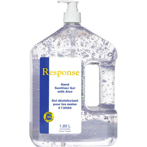 Response&reg; Hand Sanitizer Gel with Aloe, 1890 ml, Pump Bottle, 70% Alcohol Cantin et fils