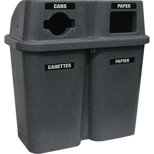 Contenants de recyclage Bullseye, Bord de rue, Plastique, 2 x 22 gal. US Cantin et fils