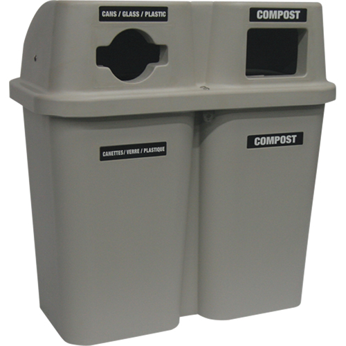 Contenants de recyclage Bullseye, Bord de rue, Plastique, 2 x 22 gal. US Cantin et fils