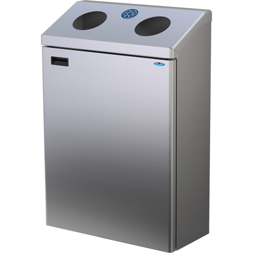 Station de recyclage murale, Vrac, Acier inoxydable, 29 gal. Cantin et fils