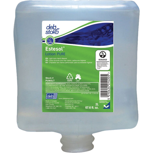 Nettoyant l&eacute;ger et pure pour les mains Estesol, Cr&egrave;me, 2 L, Recharge, Fraîcheur Cantin et fils