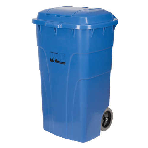 Roll Out Recycling Bin, Curbside, Polyethylene, 65 US gal. Cantin et fils