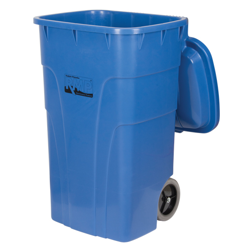 Roll Out Recycling Bin, Curbside, Polyethylene, 65 US gal. Cantin et fils