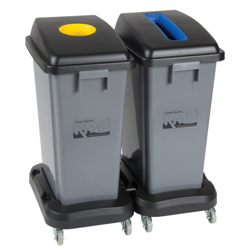 Recycling & Waste Receptacle Dolly, Polypropylene, Black, Fits: 17-1/4" x 12-1/2" Cantin et fils