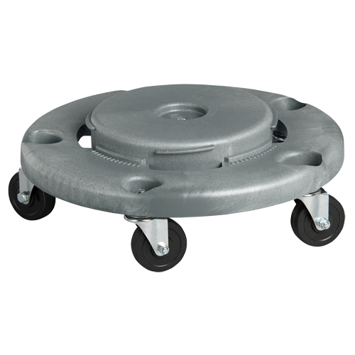 Socle roulant pour contenant &agrave; d&eacute;chets, Poly&eacute;thyl&egrave;ne, Gris, Convient aux contenants 24" dia. Cantin et fils