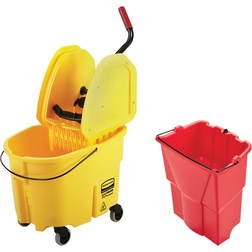 WaveBrake&reg; Mop Bucket & Wringer Combo Pack, Down Press, 8.75 US Gal.(35 Quart), Yellow Cantin et fils