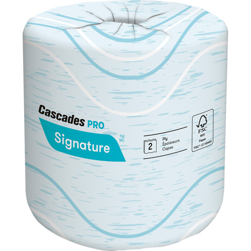 Papier hygi&eacute;nique Pro Signature, 2 Pli, 400 Feuilles/Rouleu, Longueur 133', Blanc Cantin et fils