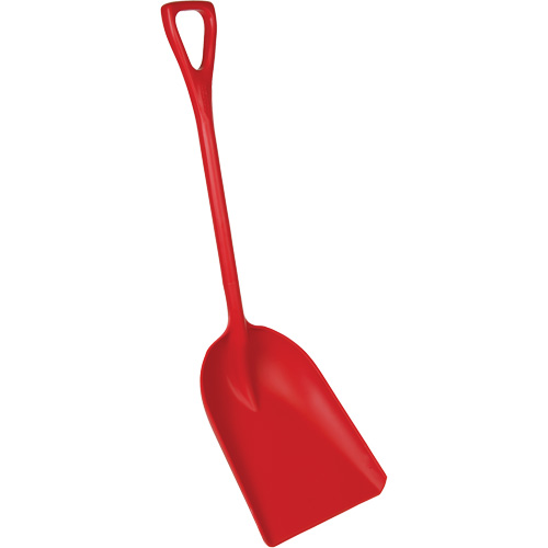 Pelle en un seul morceau pour la transformation des aliments, Lame 14" x 17", Longueur de 42-1/2", Plastique, Rouge Cantin et fils