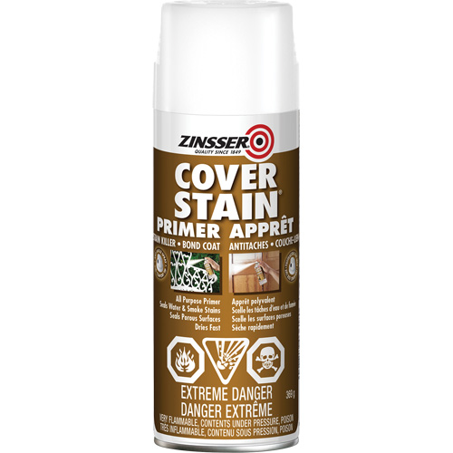 Scellant d'appr&ecirc;t &agrave; base d'huile Cover Stain, Canette a&eacute;rosol, Blanc Cantin et fils