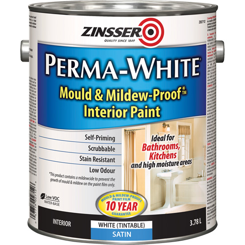 Perma-White&reg; Mold & Mildew-Proof Interior Paint, 3.78 L, Gallon, White Cantin et fils