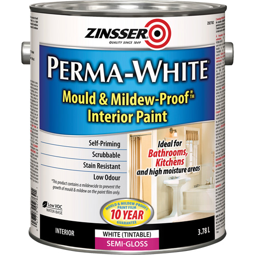 Perma-White&reg; Mold & Mildew-Proof Interior Paint, 3.78 L, Gallon, White Cantin et fils