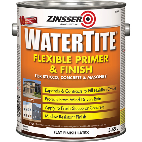 Watertite&reg; Weatherproof Flexible Primer & Finish, 3.55 L, Gallon, White Cantin et fils