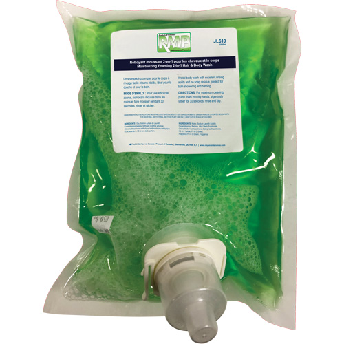 Moisturizing Hair & Body Wash, 1 L, Green Apple, Bag Cartridge Cantin et fils
