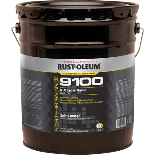 9100 System DTM Epoxy Mastic Base, Safety Orange, 5 gal., Pail Cantin et fils