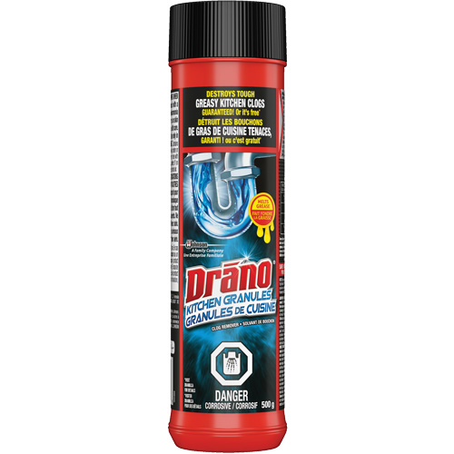 Granules nettoyantes pour drain d&eacute;vier de cuisine de Drano Cantin et fils