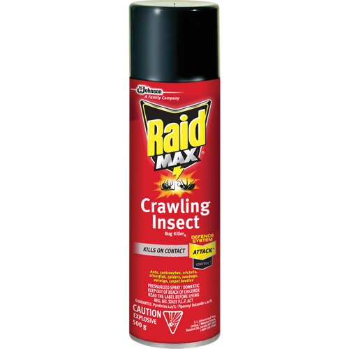 Insecticide contre les insectes rampants Raid Max, 500 g, Canette a&eacute;rosol, &agrave; base de solvant Cantin et fils