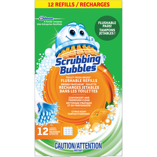Recharge de tampons jetables dans les toilettes, pour la brosse pour cuvettes Scrubbing Bubbles Fresh Brush, Recharge Cantin et fils
