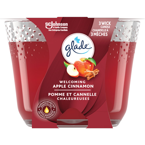 Chandelle &agrave; trois m&egrave;ches Glade, Pomme cannelle Cantin et fils