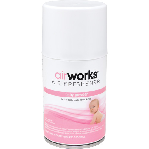 D&eacute;sodorisant en a&eacute;rosol &agrave; doses mesur&eacute;es AirWorks, Poudre pour b&eacute;b&eacute;s, Canette a&eacute;rosol Cantin et fils