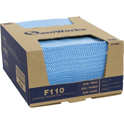 Chiffons de choix pour comptoir SaniWorks, Bleu/Blanc Cantin et fils