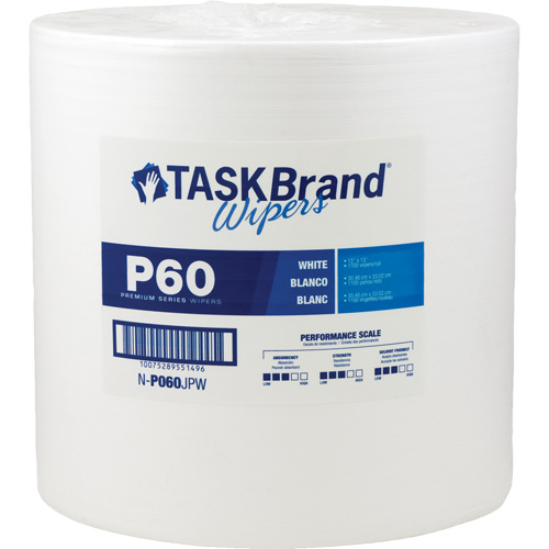 Chiffons de premi&egrave;re qualit&eacute; P60 TaskBrand, Tout usage, 13" lo x 12" la Cantin et fils