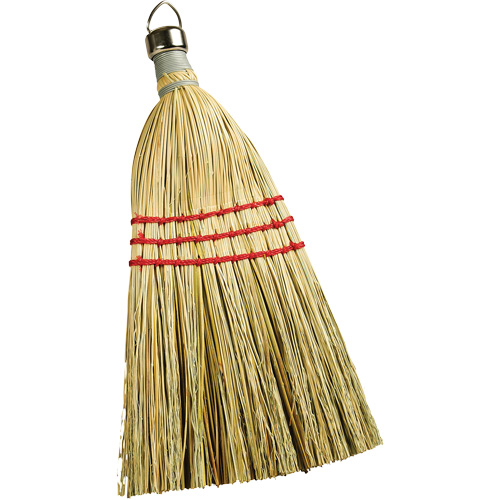 Balayette en paille avec capuchon en m&eacute;tal &agrave; service intensif, Trois cordes Cantin et fils
