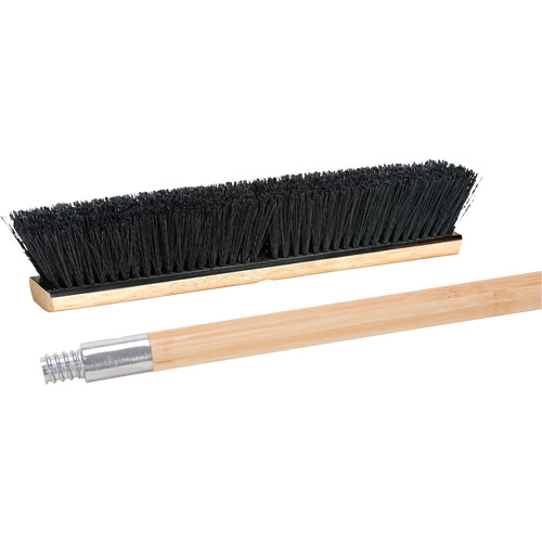 Balai-brosse avec manche &agrave; filetage m&eacute;tallique, 24", Moyen, Soies Tampico Cantin et fils