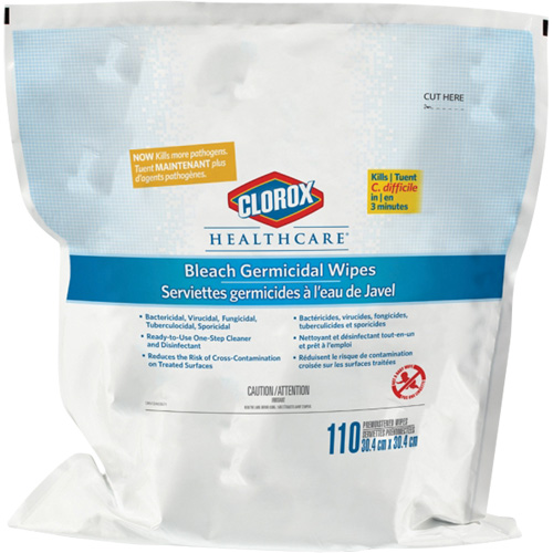 Recharge de lingettes d&eacute;sinfectantes &agrave; l'eau de Javel Healthcare Recharge, 110 lingettes Cantin et fils