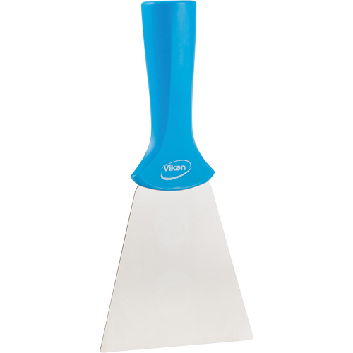 Handle-Mounted Stainless Steel Scraper, Blue, 4" W x 8" L Cantin et fils