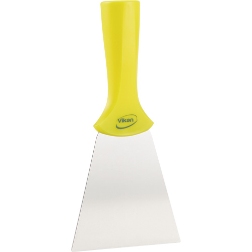 Handle-Mounted Stainless Steel Scraper, Yellow, 4" W x 8" L Cantin et fils