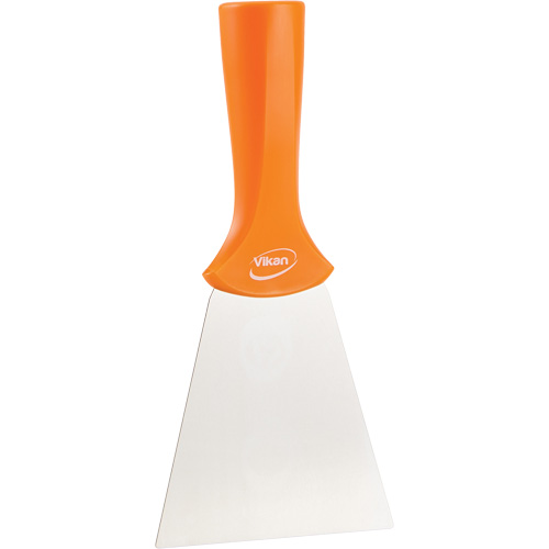 Handle-Mounted Stainless Steel Scraper, Orange, 4" W x 8" L Cantin et fils